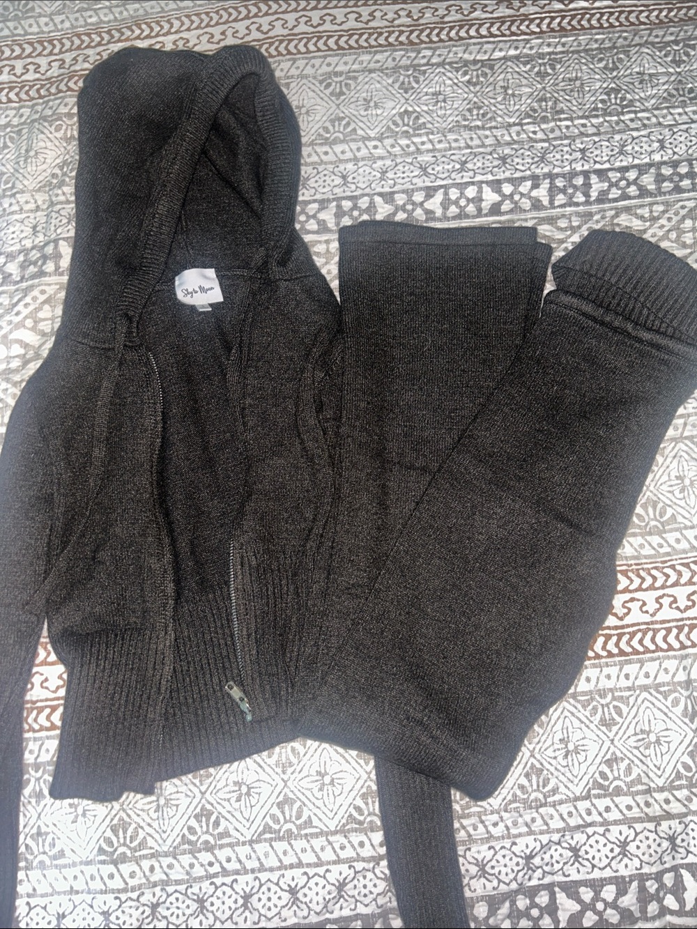 Laura’s Boutique Charcoal Black Zip Lounge Set
